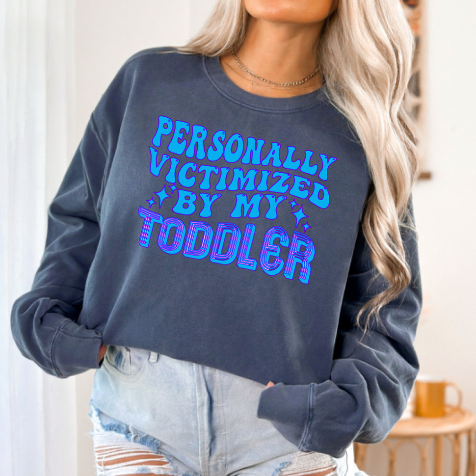 Victimized by toddler Unisex Garment-Dyed Sweatshirt