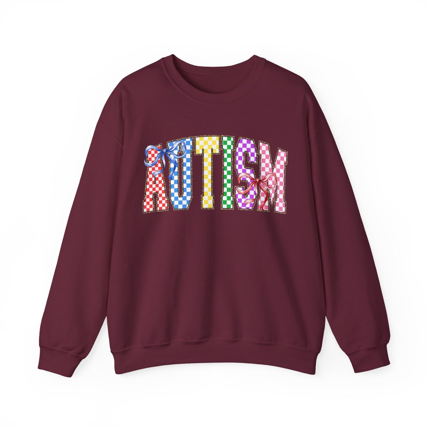 Autism Puzzle Pattern Crewneck Sweatshirt — Colorful Autism Awareness Pullover