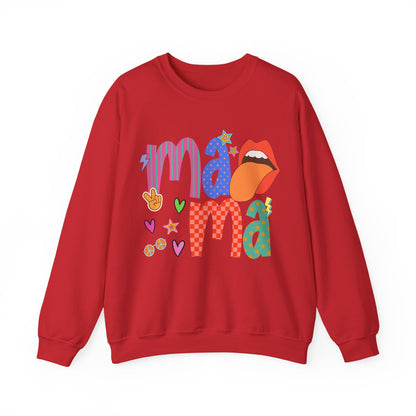 Mama Graphic Sweatshirt — Colorful Retro Pop Art Mom Crewneck