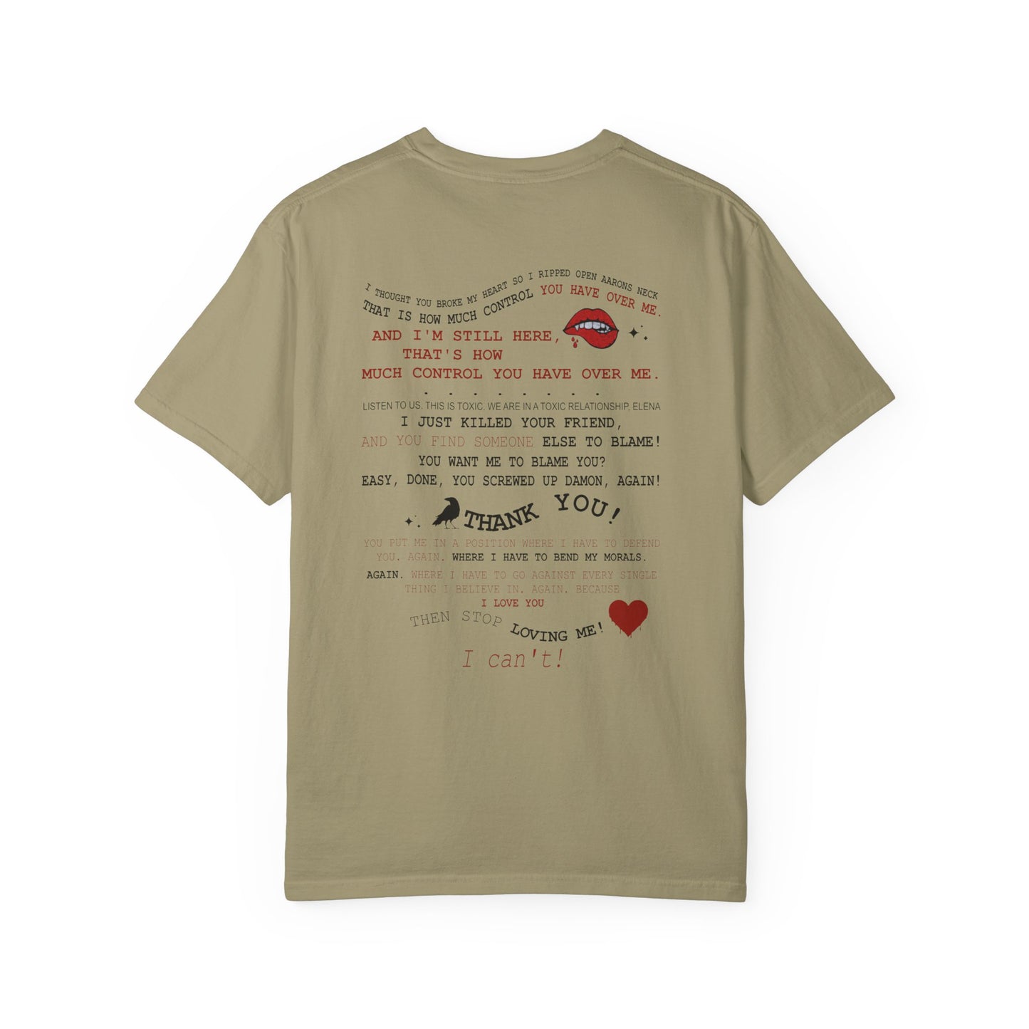 Damon and Elena toxic love club Lyric Collage T-shirt