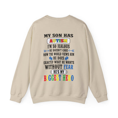 my son is my hero Unisex Heavy Blend™ Crewneck Sweatshirt