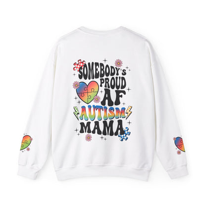 somebodys proud autism mama Unisex Heavy Blend™ Crewneck Sweatshirt