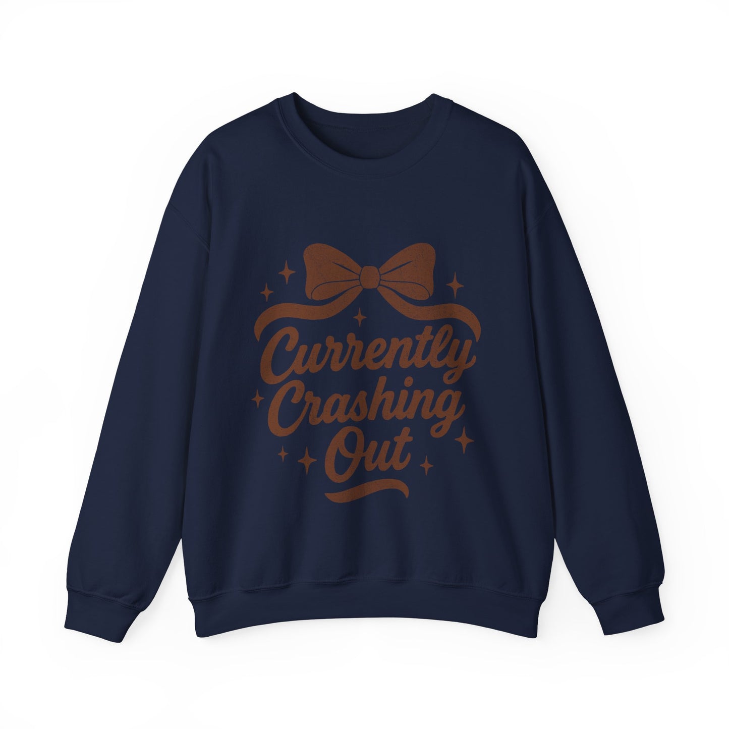 Currently Crashing Out Cozy Retro Bow Crewneck