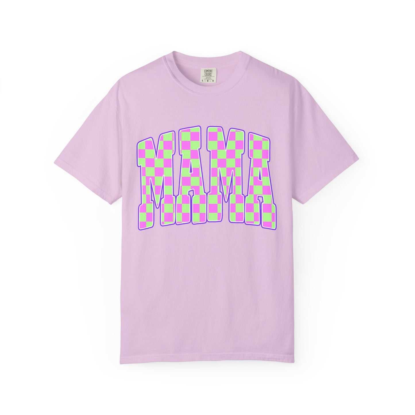 Mama colorful checkered Unisex Garment-Dyed T-shirt