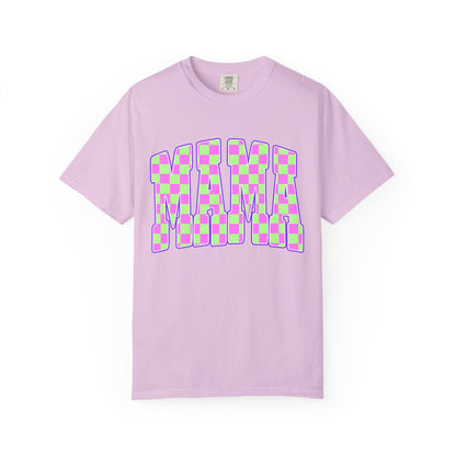 Mama colorful checkered Unisex Garment-Dyed T-shirt