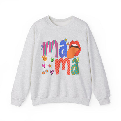 Mama Graphic Sweatshirt — Colorful Retro Pop Art Mom Crewneck
