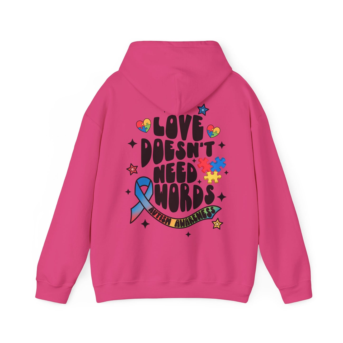 love doesn't need words Unisex Heavy Blend™ Hooded Sweatshirt