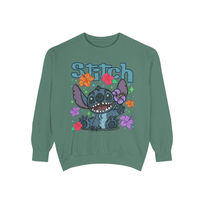 Stitch lace floral Graphic Sweatshirt