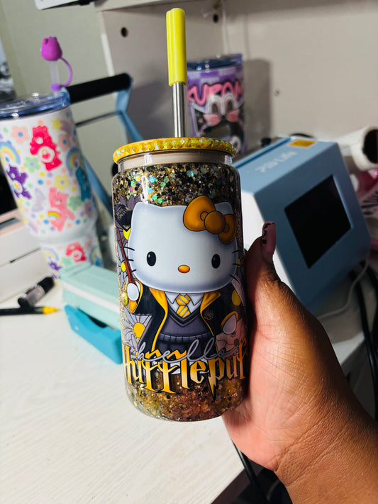 Hufflepuff Kitty 16oz snow globe cup