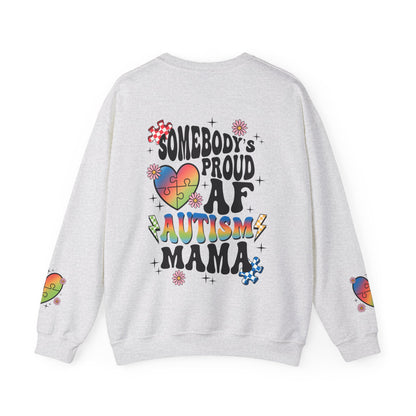 somebodys proud autism mama Unisex Heavy Blend™ Crewneck Sweatshirt