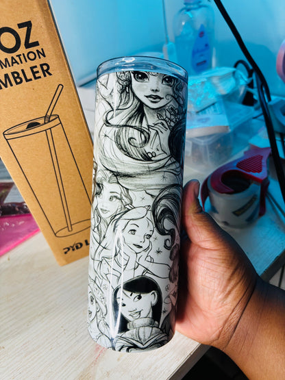 Princess sketch 20oz tumbler