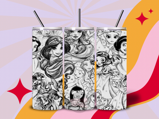 Princess sketch 20oz tumbler