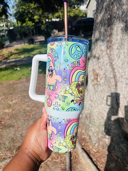 Retro SpongeBob and Patrick 40oz tumbler
