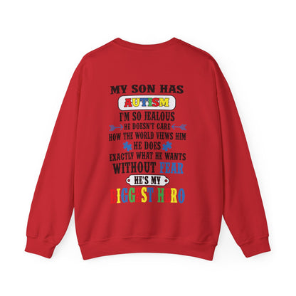 my son is my hero Unisex Heavy Blend™ Crewneck Sweatshirt