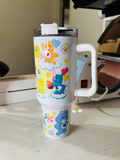 Rainbow Care Bears 40oz tumbler