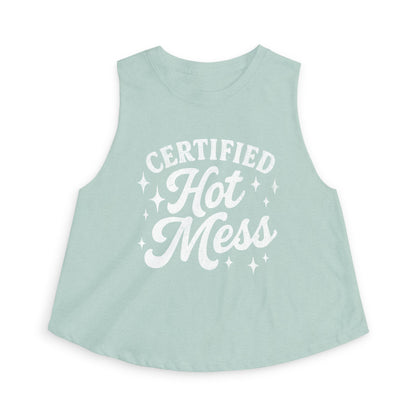 Certified Hot Mess Crop Top — Funny Women's Graphic Tank for Bachelorette, Parties & Casual Wear