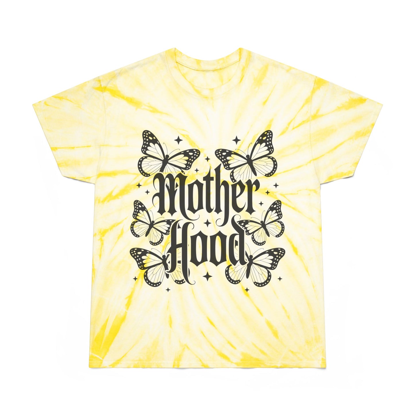 Motherhood Tie-Dye Tee — Butterfly Cyclone Graphic