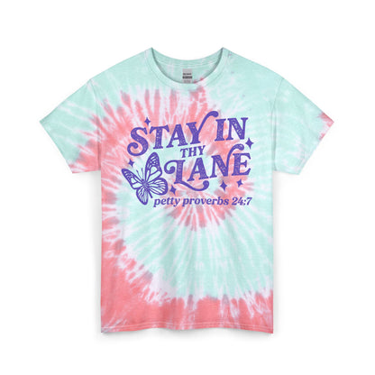 Stay In Your Lane Tie-Dye Tee — 'Stay in the Lane' Graphic Cotton T-Shirt