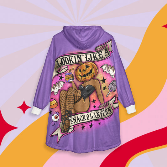 Snack o lantern Unisex Hooded Blanket | Snuggle in Style, Perfect for Fall, Costume Parties, Gift for Friends, Home Lounge