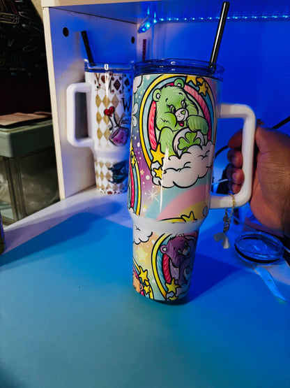 Colorful rainbow bears 40oz tumbler