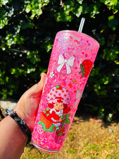 Strawberry girl 24oz acrylic tumbler