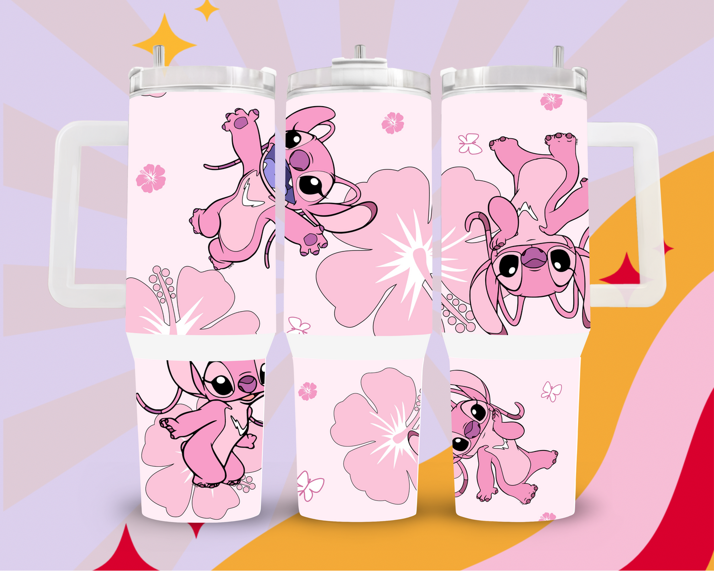 Pink angel 40oz tumbler