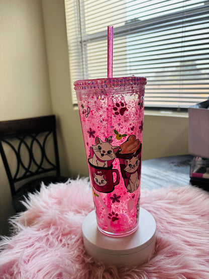 Marie 24oz acrylic snow globe tumbler