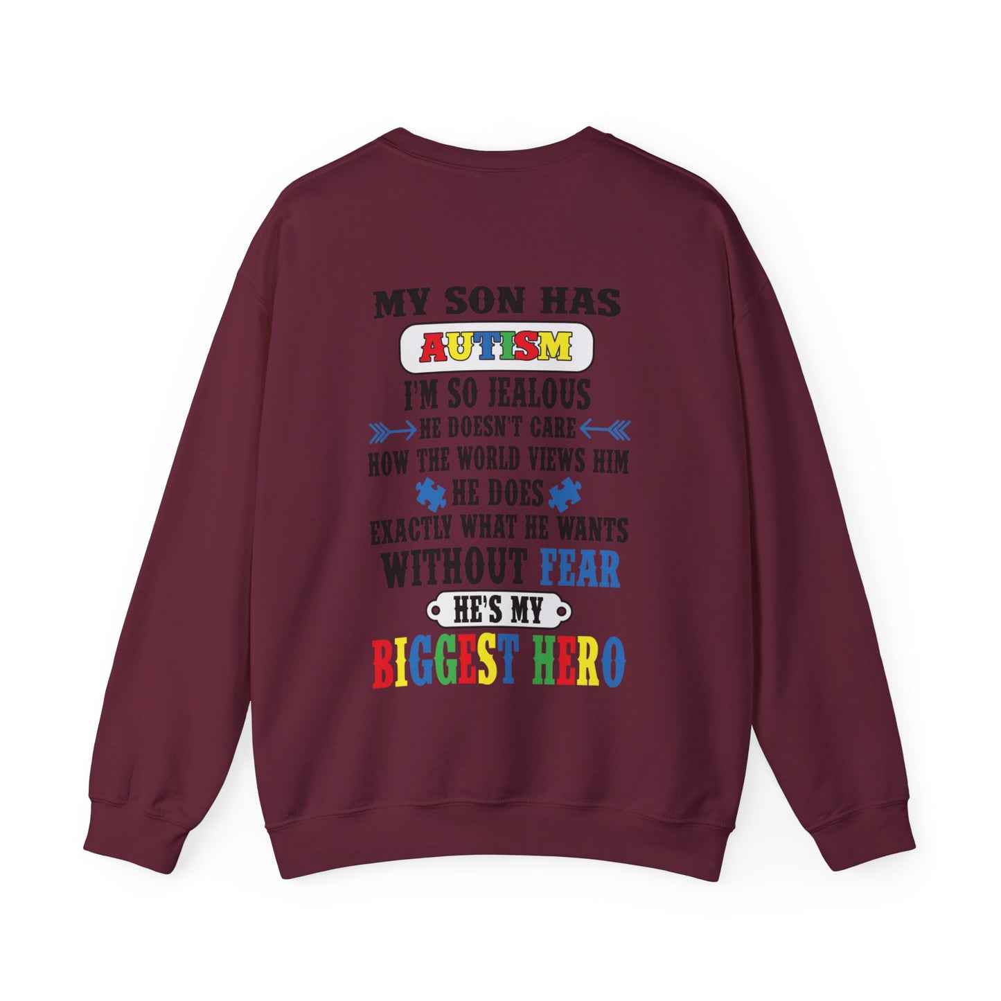 my son is my hero Unisex Heavy Blend™ Crewneck Sweatshirt