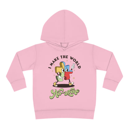 I make the world Au-some Toddler Pullover Fleece Hoodie