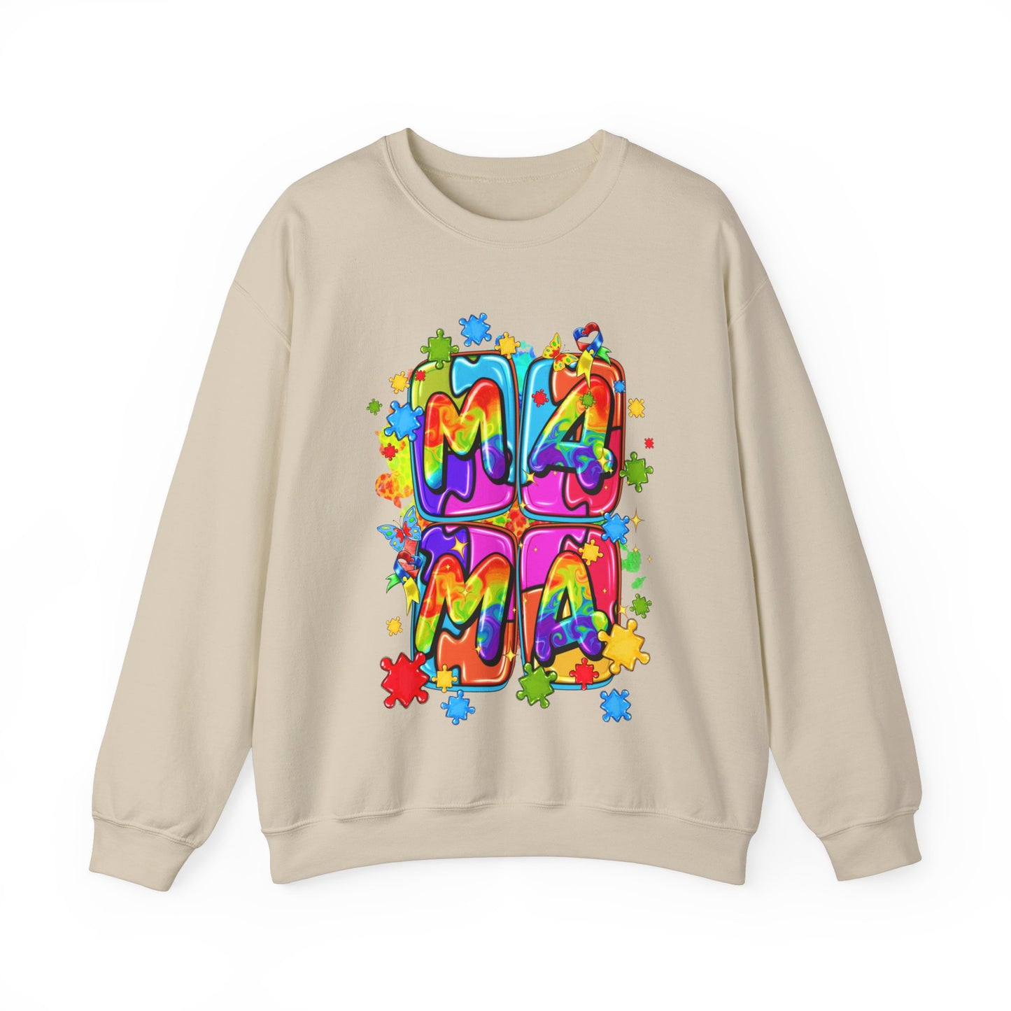 puzzle piece mama Unisex Heavy Blend™ Crewneck Sweatshirt