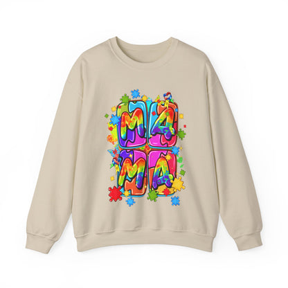 puzzle piece mama Unisex Heavy Blend™ Crewneck Sweatshirt