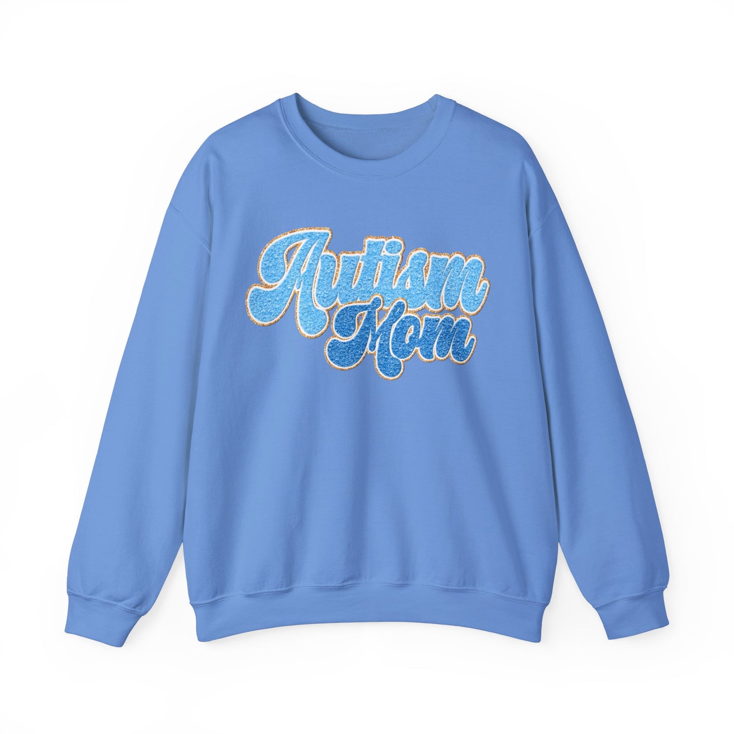 autism mom faux embroidery Unisex Heavy Blend™ Crewneck Sweatshirt