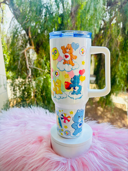 Rainbow Care Bears 40oz tumbler