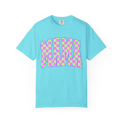 Mama colorful checkered Unisex Garment-Dyed T-shirt