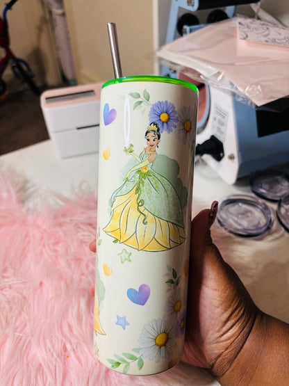 Princess t and flowers 20oz tumbler