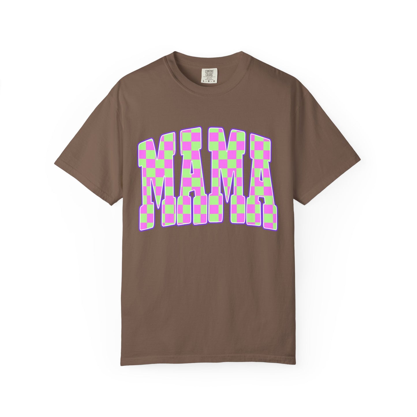 Mama colorful checkered Unisex Garment-Dyed T-shirt