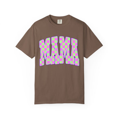 Mama colorful checkered Unisex Garment-Dyed T-shirt
