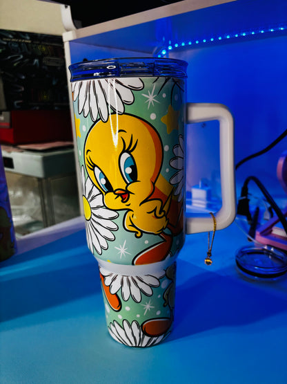 Colorful tweety 40oz tumbler