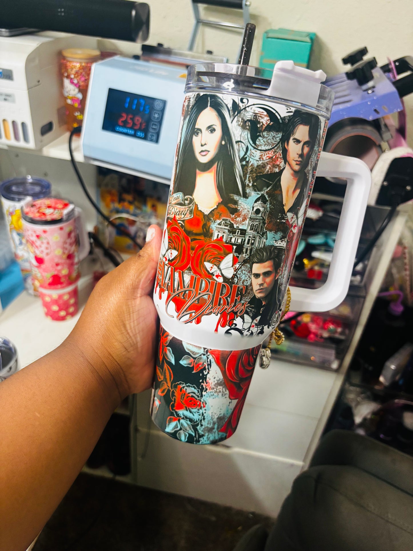 Elena and Salvatore’s 40oz tumbler