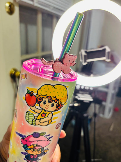 Strawberry and friends w/ color scribble 20oz tumbler