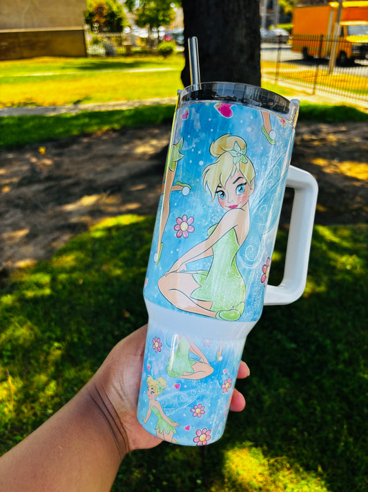 Blue tinkerbell 40oz tumbler