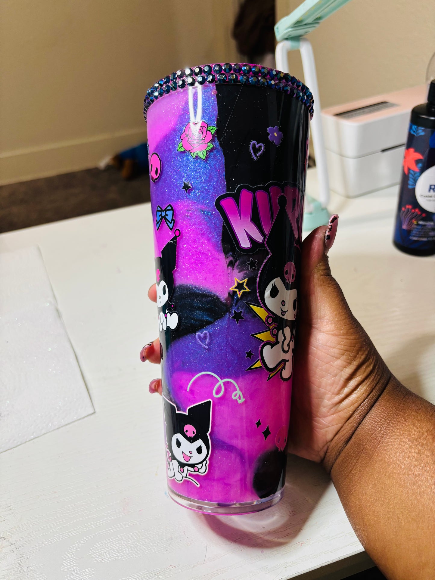 Kuromi snow globe 24oz tumbler