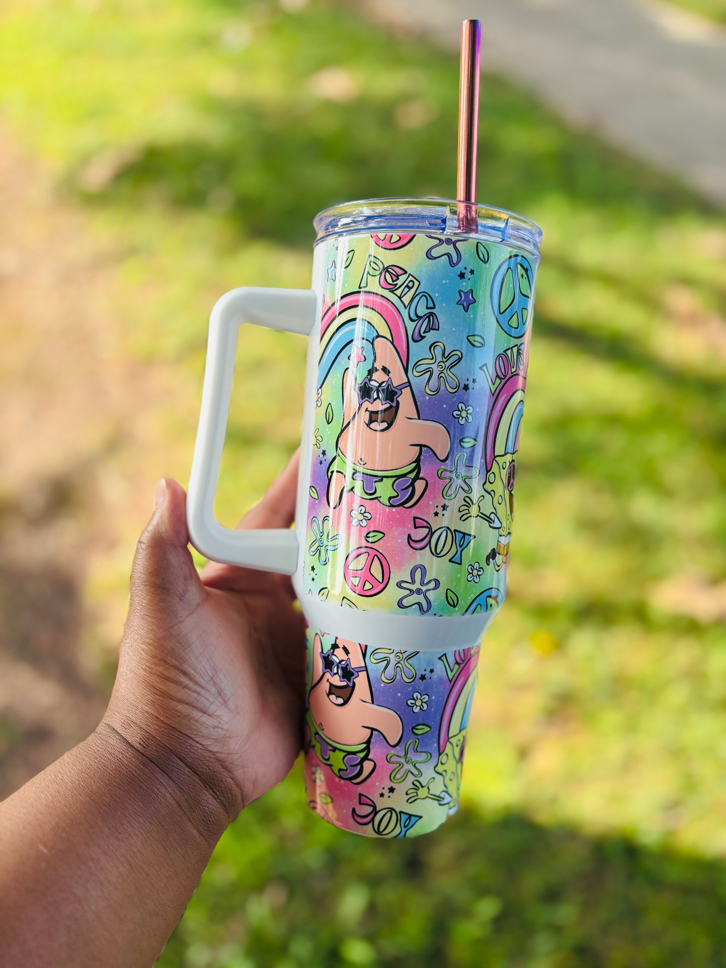 Retro SpongeBob and Patrick 40oz tumbler