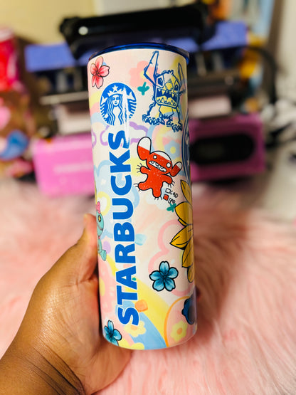 Sunflower blue monster 20oz tumbler