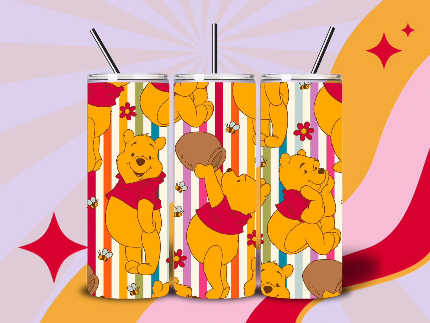 Stripped Pooh 20oz tumbler