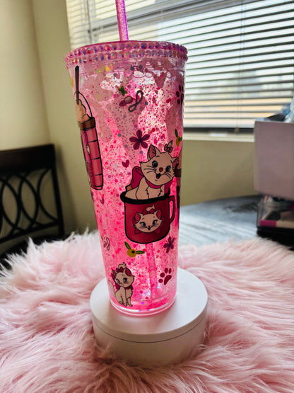 Marie 24oz acrylic snow globe tumbler
