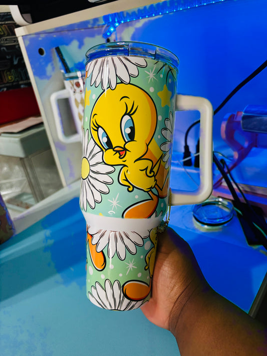 Colorful tweety 40oz tumbler