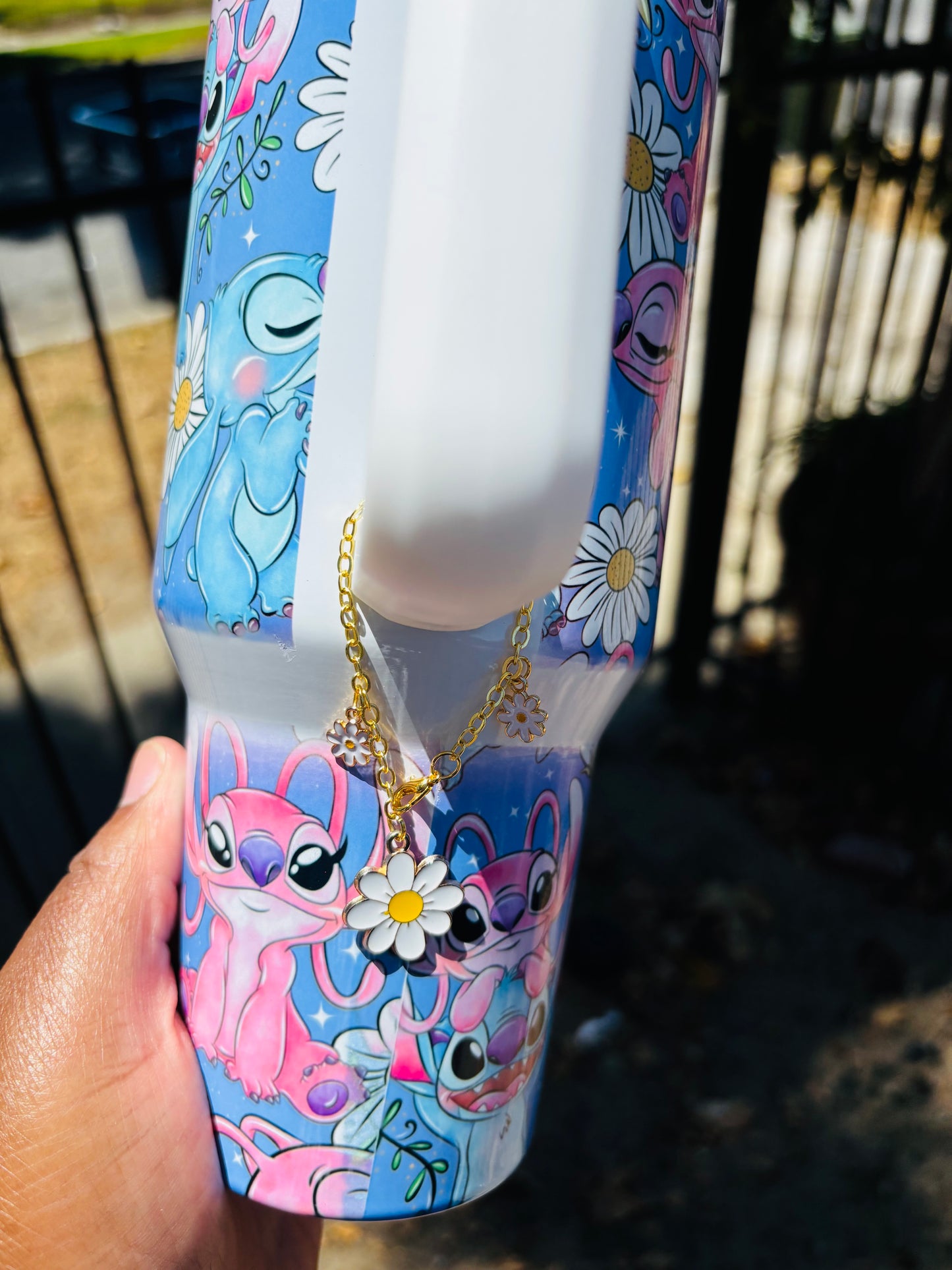 Flower stitch and angel 40oz tumbler