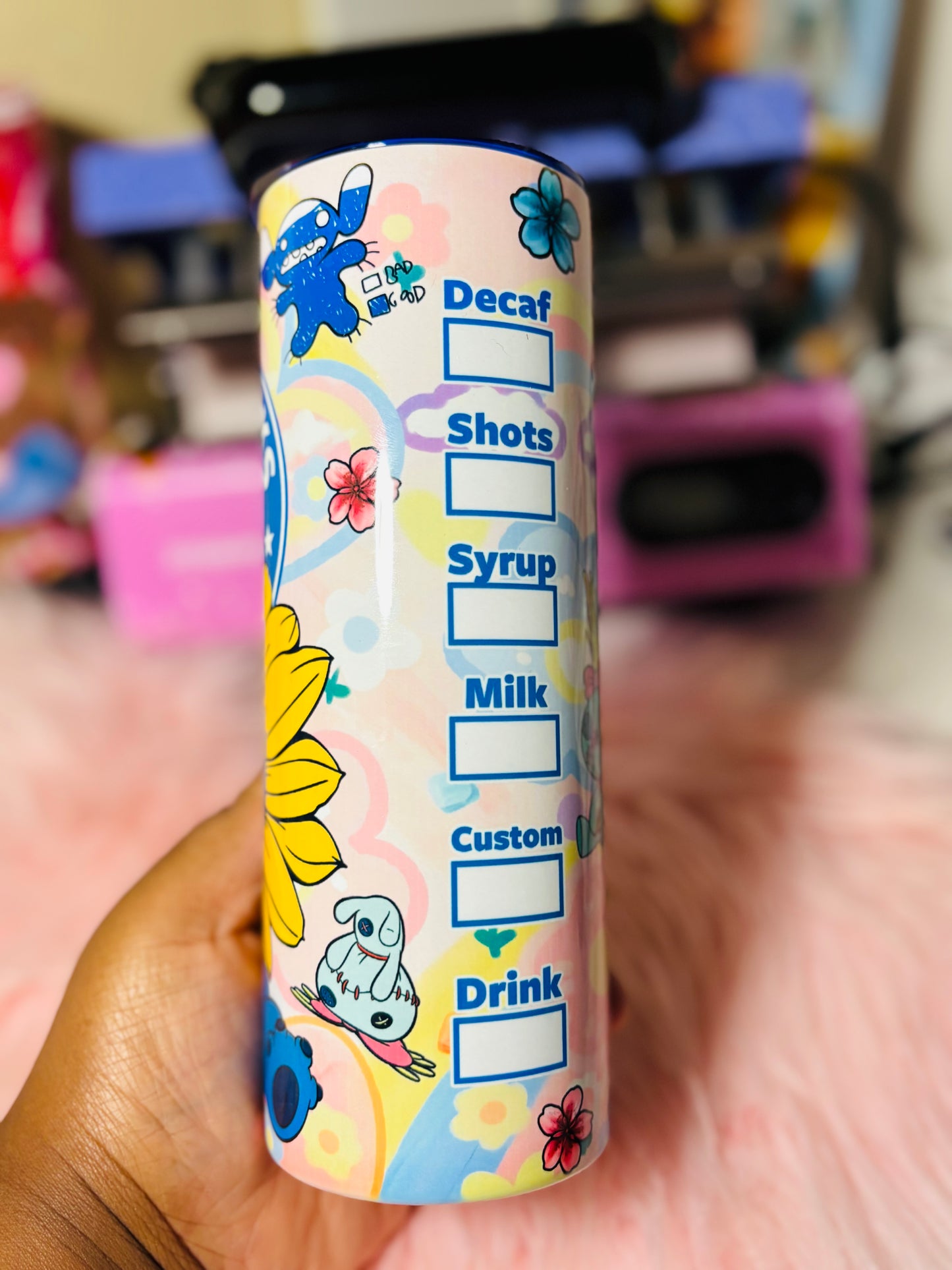 Sunflower blue monster 20oz tumbler