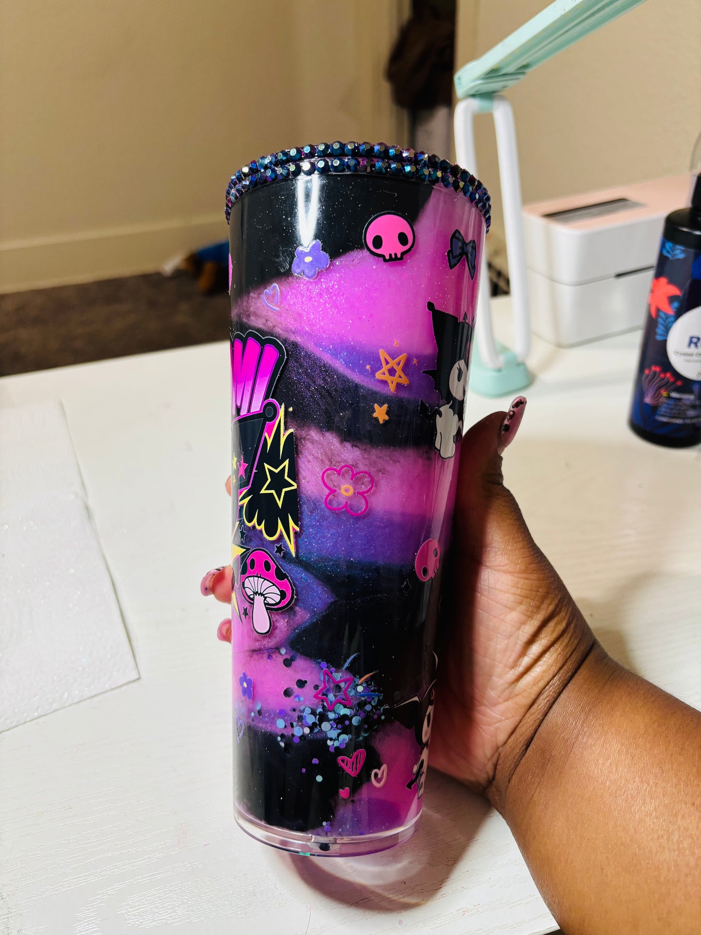 Kuromi snow globe 24oz tumbler
